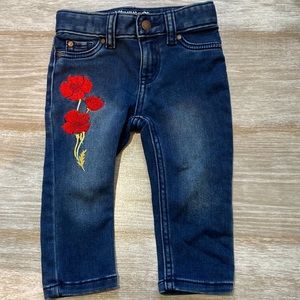 Genuine Kids by Oshkosh, flower stitch jeans, 18months